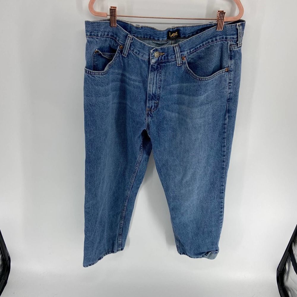 Lee HIgh rise Medium Wash Blue Vintage Straight Leg Jeans 38 x 29